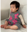 【BABY】総柄フラワーニットロンパース