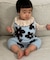 【BABY】総柄フラワーニットロンパース