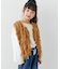 【KIDS】【ジュニアサイズあり】洗える手編みタッチフリンジニットベスト