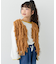 【KIDS】【ジュニアサイズあり】洗える手編みタッチフリンジニットベスト