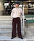 【冬も暖かい◎】モールタックストレートパンツ