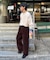 【冬も暖かい◎】モールタックストレートパンツ