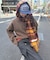 【UNISEX】チェック柄フリンジマフラー