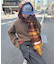 【UNISEX】チェック柄フリンジマフラー