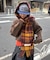【UNISEX】チェック柄フリンジマフラー