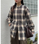 ウエストマークチェックオーバーシャツ