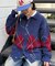 【UNISEX】アーガイル襟ネップニットカーディガン
