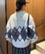 【UNISEX】アーガイル襟ネップニットカーディガン