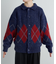 【UNISEX】アーガイル襟ネップニットカーディガン