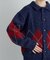 【UNISEX】アーガイル襟ネップニットカーディガン