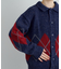 【UNISEX】アーガイル襟ネップニットカーディガン