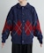 【UNISEX】アーガイル襟ネップニットカーディガン