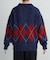 【UNISEX】アーガイル襟ネップニットカーディガン