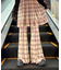 ★H.Sチェックメロー切り替えフレアパンツ
