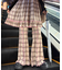 ★H.Sチェックメロー切り替えフレアパンツ