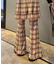 ★H.Sチェックメロー切り替えフレアパンツ