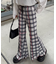 ★H.Sチェックメロー切り替えフレアパンツ