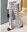 ★H.Sチェックメロー切り替えフレアパンツ
