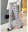 ★H.Sチェックメロー切り替えフレアパンツ