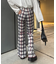 ★H.Sチェックメロー切り替えフレアパンツ