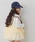 【KIDS】ティアードチュール付きリブトップス≪ジュニアサイズあり≫