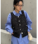 銀ボタンツイードニットベスト