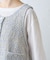 銀ボタンツイードニットベスト