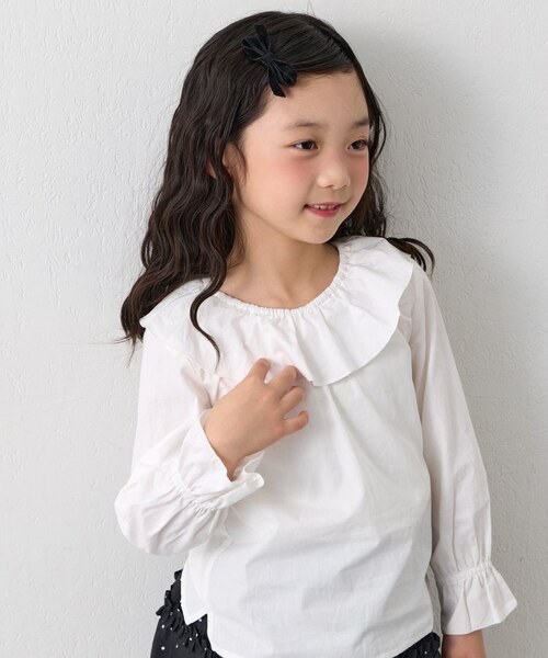 KIDS】【フォーマル・セレモニー】 洗えるフリル襟シャツブラウス 