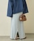 カラー杢Ｉライン切替デザインスカート