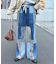 【etsinta/エシンタ】デニムパッチワークフレアパンツ
