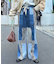 【etsinta/エシンタ】デニムパッチワークフレアパンツ