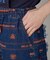 【HELLO.SANFRANCISCO】裾フリル総柄刺繍イージーワイドデニム