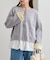 【何役もこなす多機能付き】袖配色ニットスナップカーデ