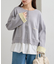 【何役もこなす多機能付き】袖配色ニットスナップカーデ