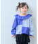 【KIDS】リメイク風フリルボーダートップス
