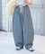 【3サイズ展開】デニムバレルイージーパンツ
