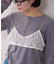 【willow】レースブラキャミ付きハニカムトップス