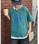 【UNISEX】ピグメント加工ラグランワッフルヘンリーTEE