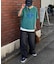 【UNISEX】ピグメント加工ラグランワッフルヘンリーTEE