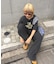 【UNISEX】ピグメント加工ラグランワッフルヘンリーTEE