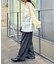 ≪裾レイヤード≫シアーバンドカラーシャツ