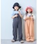 【KIDS】配色ワッフルキャミサロペット