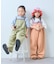 【KIDS】配色ワッフルキャミサロペット