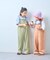 【KIDS】配色ワッフルキャミサロペット
