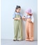 【KIDS】配色ワッフルキャミサロペット