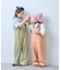 【KIDS】配色ワッフルキャミサロペット