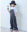 【KIDS】配色ワッフルキャミサロペット