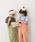 【KIDS】配色ワッフルキャミサロペット