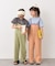 【KIDS】配色ワッフルキャミサロペット