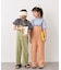 【KIDS】配色ワッフルキャミサロペット